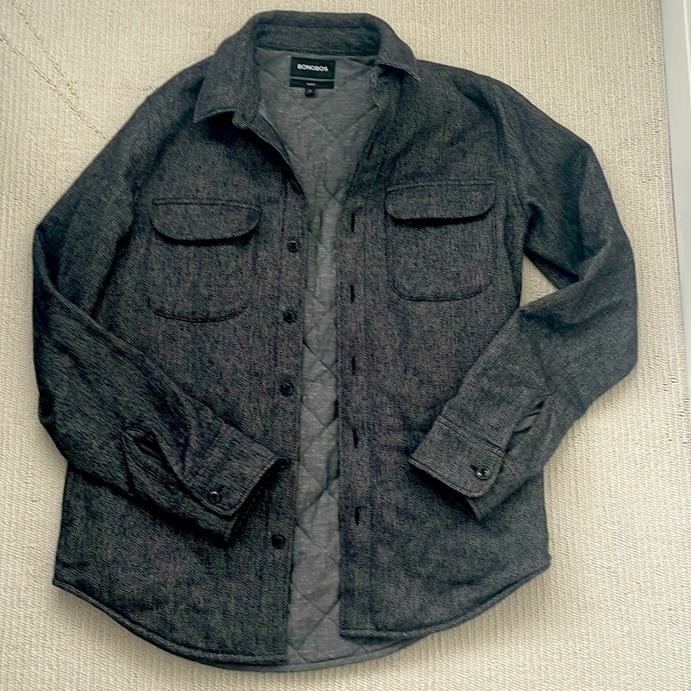 Charcoal Gray Herringbone Bonobos Men’s Slim Fit Size M “Shacket”